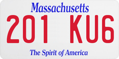 MA license plate 201KU6