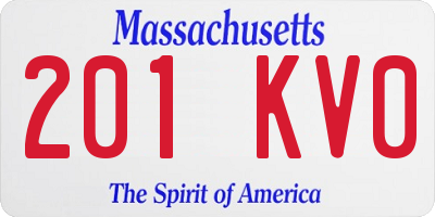 MA license plate 201KV0