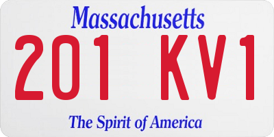 MA license plate 201KV1