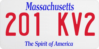 MA license plate 201KV2