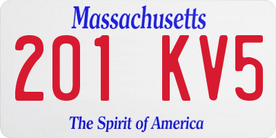 MA license plate 201KV5