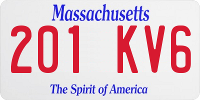 MA license plate 201KV6
