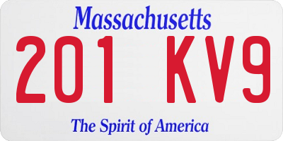 MA license plate 201KV9