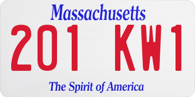 MA license plate 201KW1