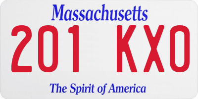 MA license plate 201KX0