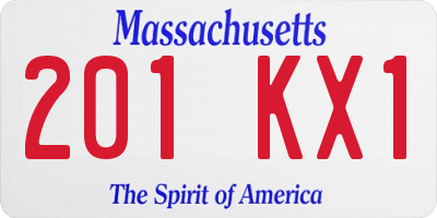MA license plate 201KX1