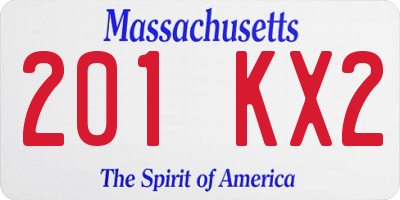 MA license plate 201KX2