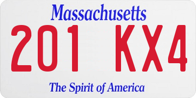 MA license plate 201KX4