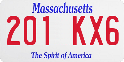 MA license plate 201KX6