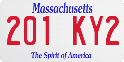 MA license plate 201KY2