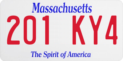 MA license plate 201KY4