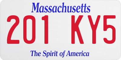 MA license plate 201KY5