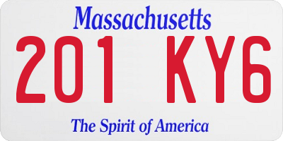 MA license plate 201KY6
