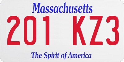 MA license plate 201KZ3