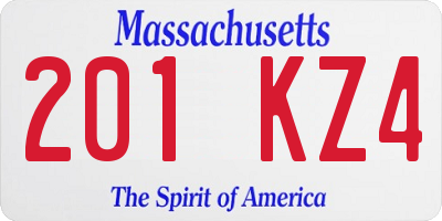 MA license plate 201KZ4