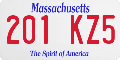 MA license plate 201KZ5