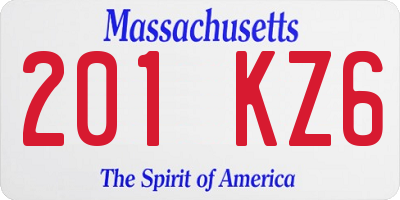 MA license plate 201KZ6