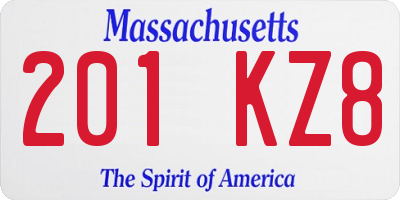 MA license plate 201KZ8