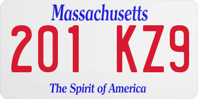 MA license plate 201KZ9