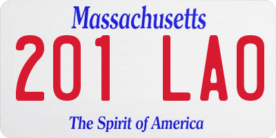 MA license plate 201LA0