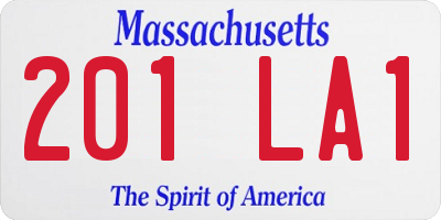 MA license plate 201LA1