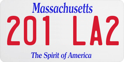 MA license plate 201LA2