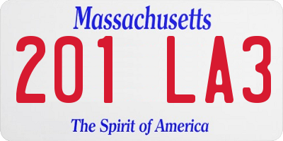 MA license plate 201LA3