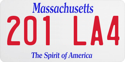 MA license plate 201LA4