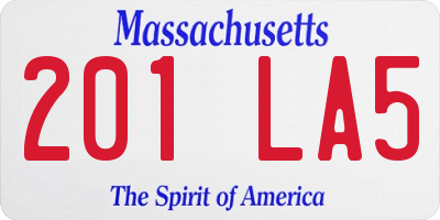 MA license plate 201LA5
