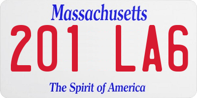 MA license plate 201LA6