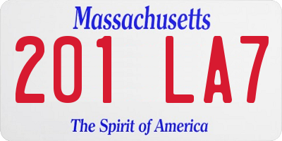 MA license plate 201LA7