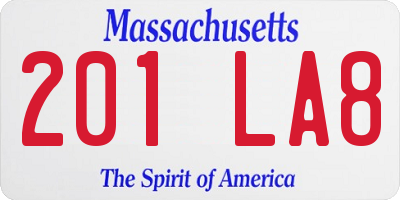 MA license plate 201LA8