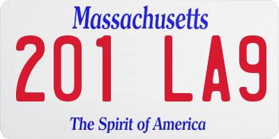 MA license plate 201LA9