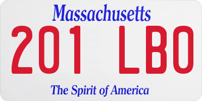 MA license plate 201LB0