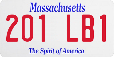 MA license plate 201LB1