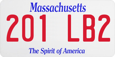 MA license plate 201LB2
