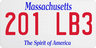 MA license plate 201LB3