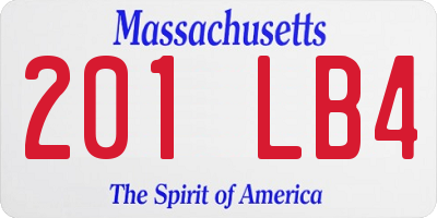MA license plate 201LB4