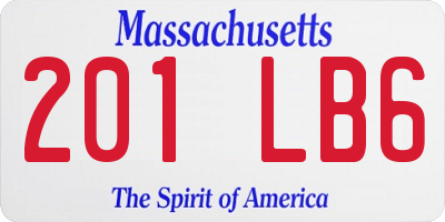 MA license plate 201LB6