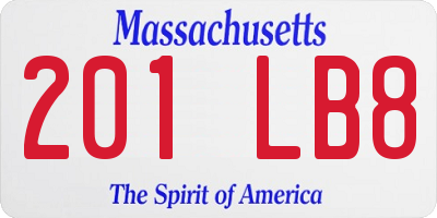MA license plate 201LB8