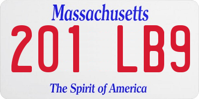 MA license plate 201LB9