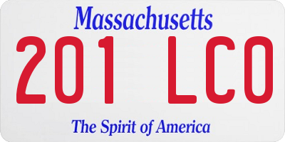 MA license plate 201LC0