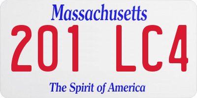 MA license plate 201LC4