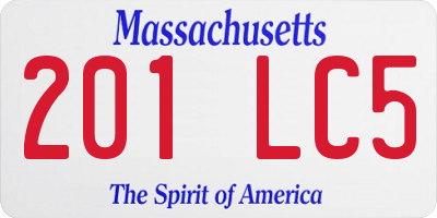 MA license plate 201LC5