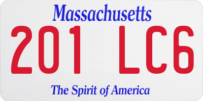 MA license plate 201LC6