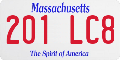 MA license plate 201LC8