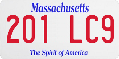 MA license plate 201LC9