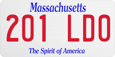 MA license plate 201LD0