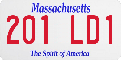 MA license plate 201LD1