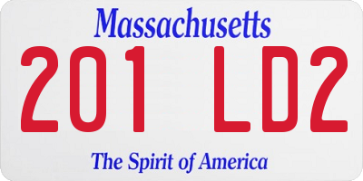 MA license plate 201LD2